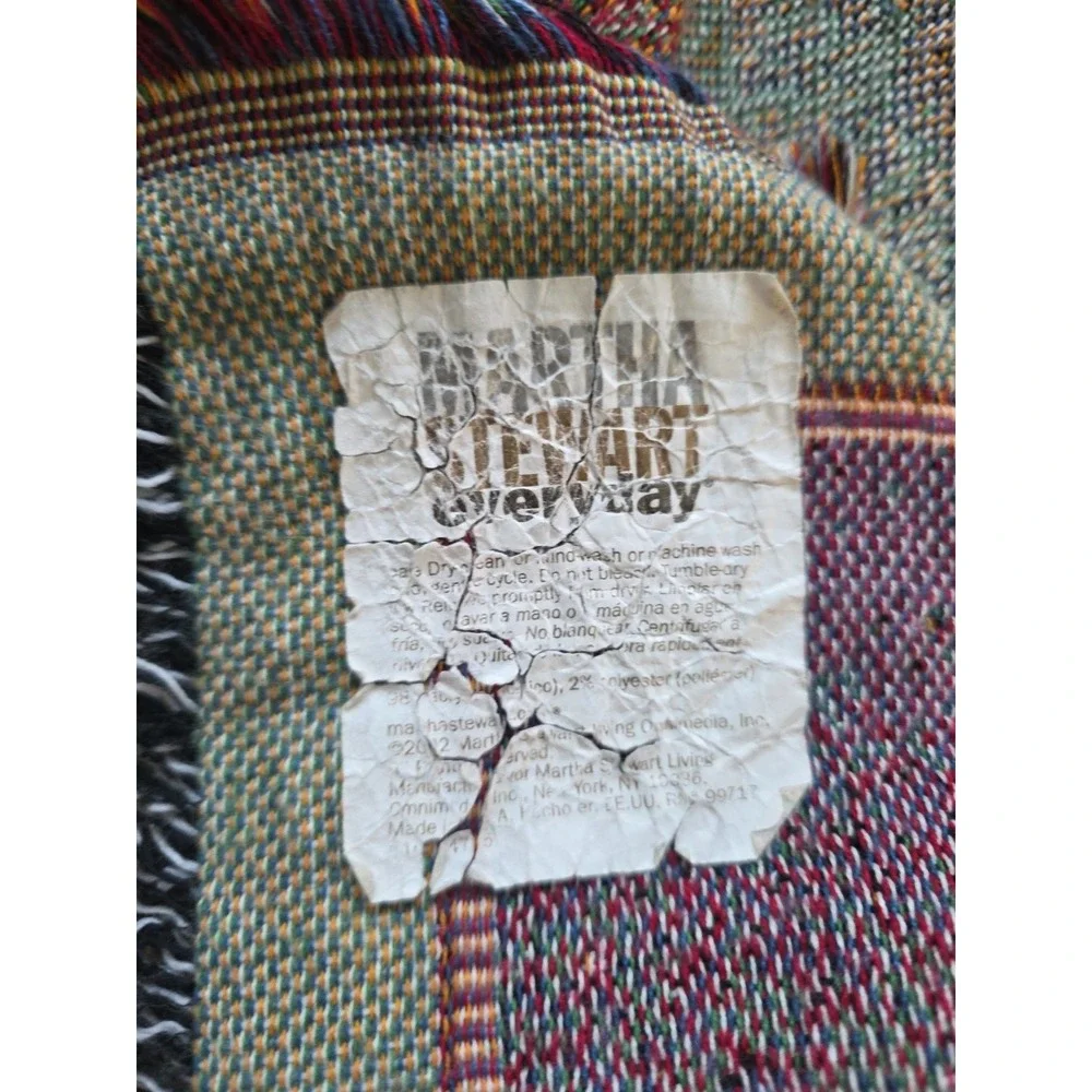 Vintage Martha Stewart Christmas Tapestry Throw Blanket Santa Claus 140